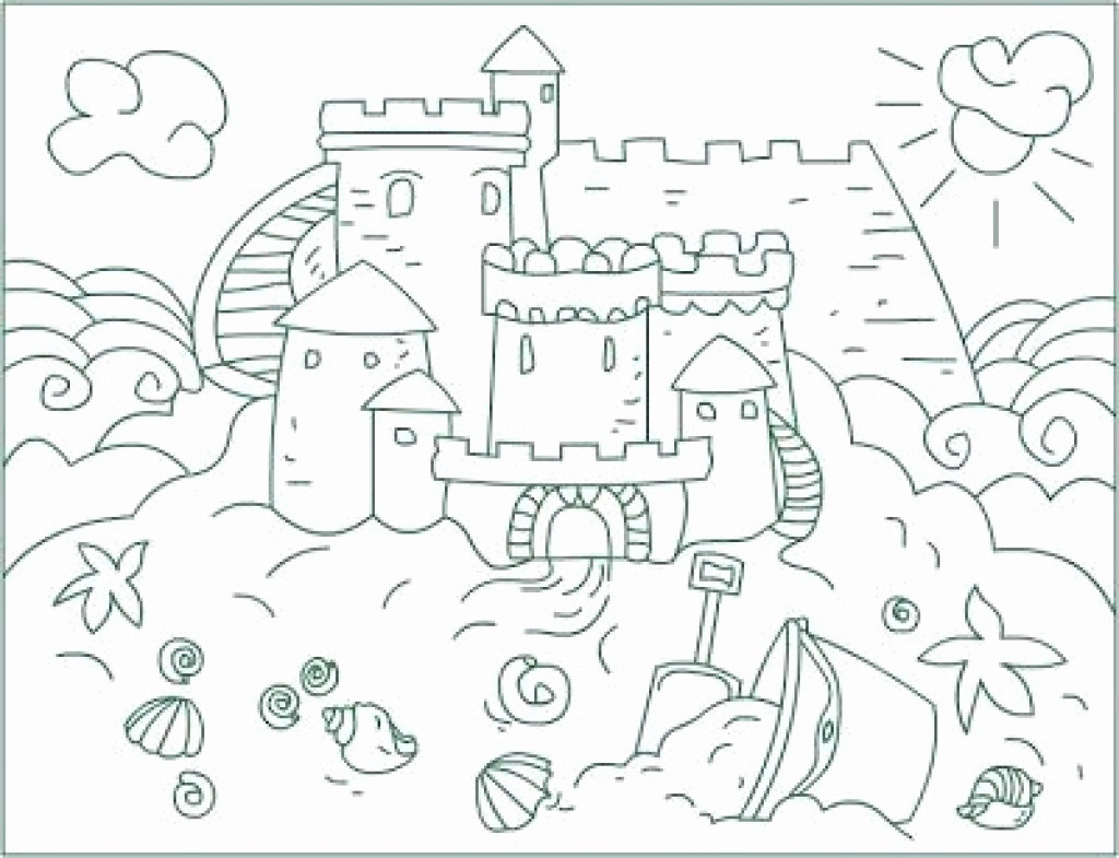 1024x785 Coloring Pages Of Sandcastles Images Free Sand Castle Coloring