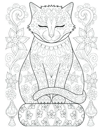 357x441 Cat Coloring Pages For Adults Cat Coloring Pages For Adults Free