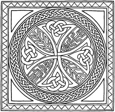 385x374 Celtic Border Patterns Free Celtic Cross Coloring Pages Online