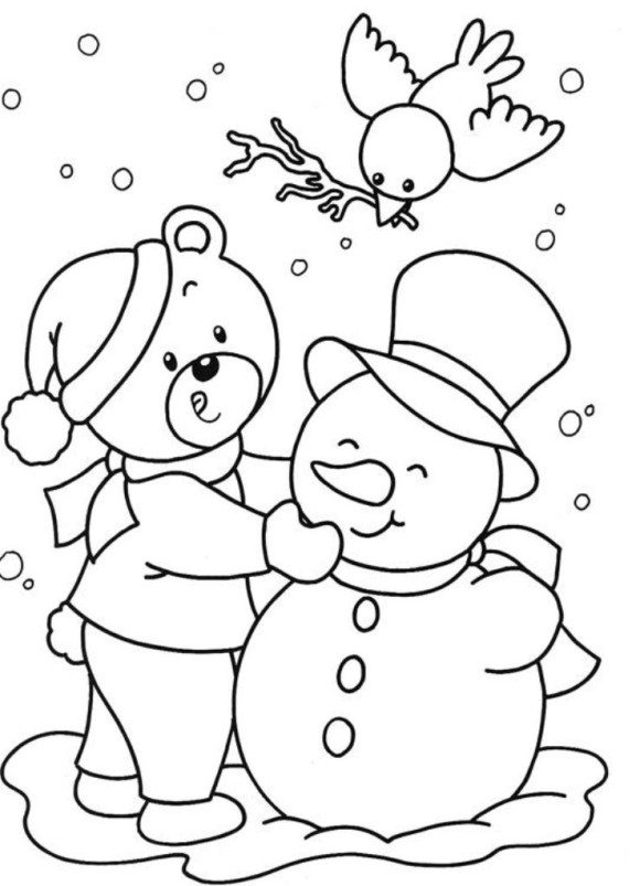 580x803 Captivating Christmas Coloring Worksheets Kindergarten In Free