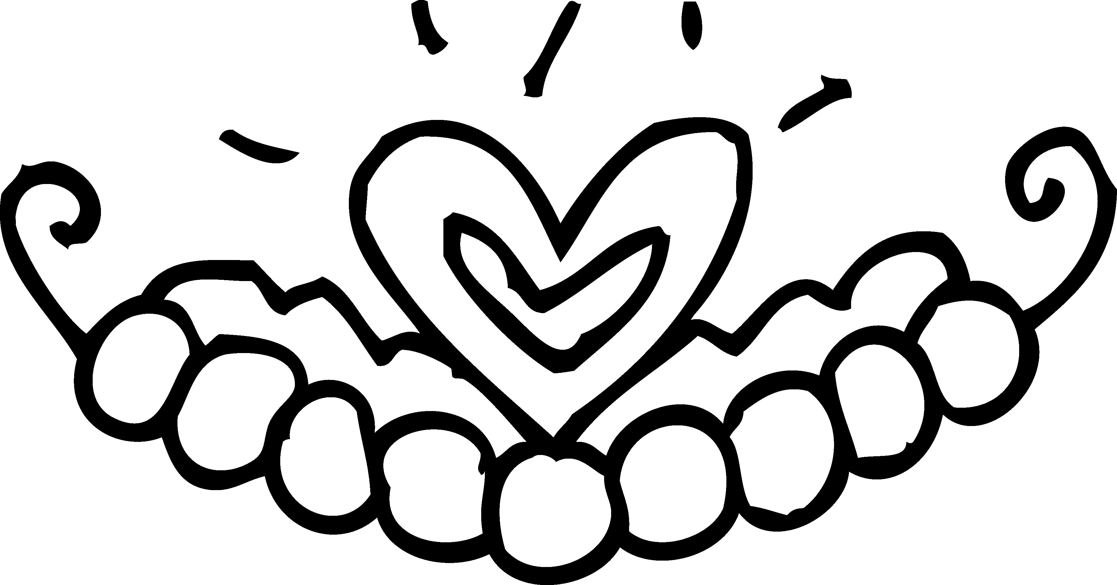 3663x1917 Coloring Pages Princess Crown Copy Tiara Page Free Clip Art