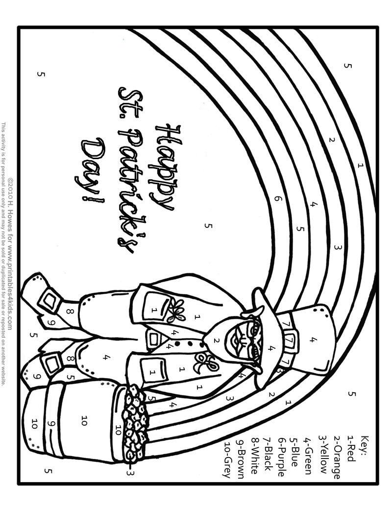800x1035 Leprechaun Color By Number Printables For Kids Free Word
