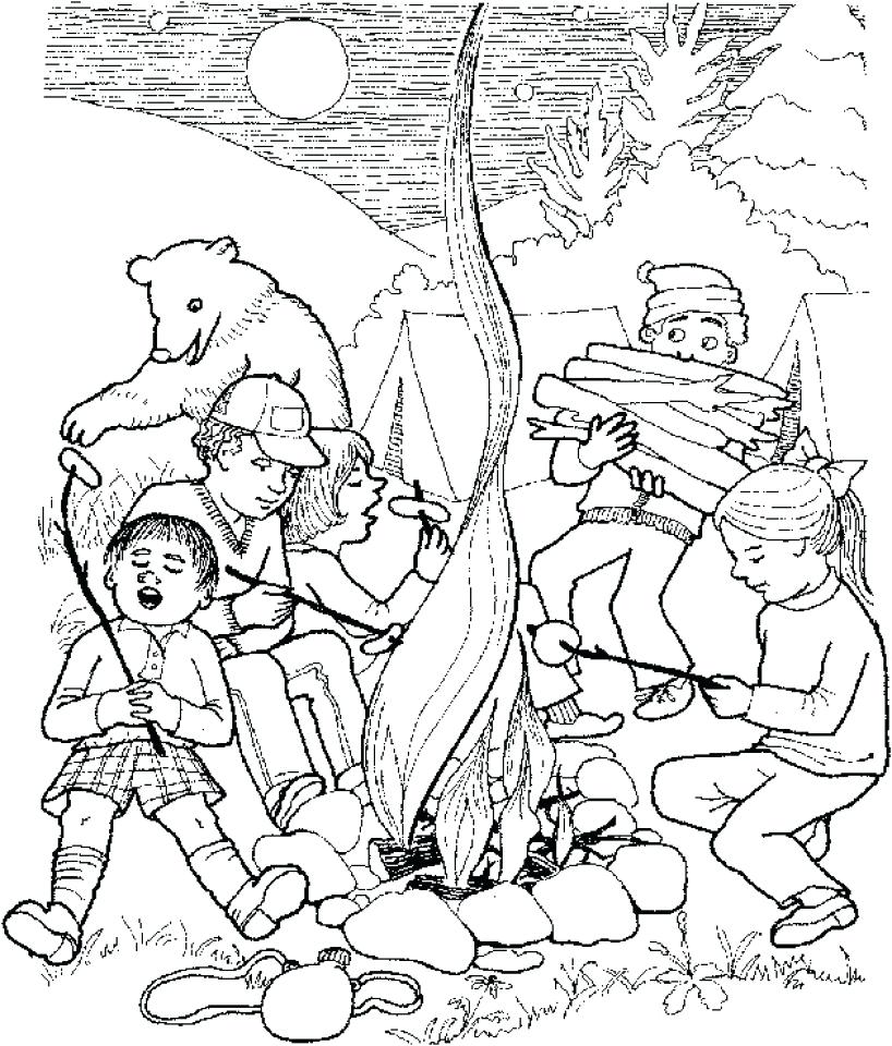 818x960 Camping Coloring Pages Free Camping Coloring Pages To Print