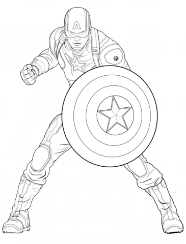 365x480 Coloring Pages Captain America