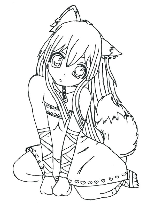 600x825 Anime Girl Coloring Pages Coloring Anime Pages And Fox Girl