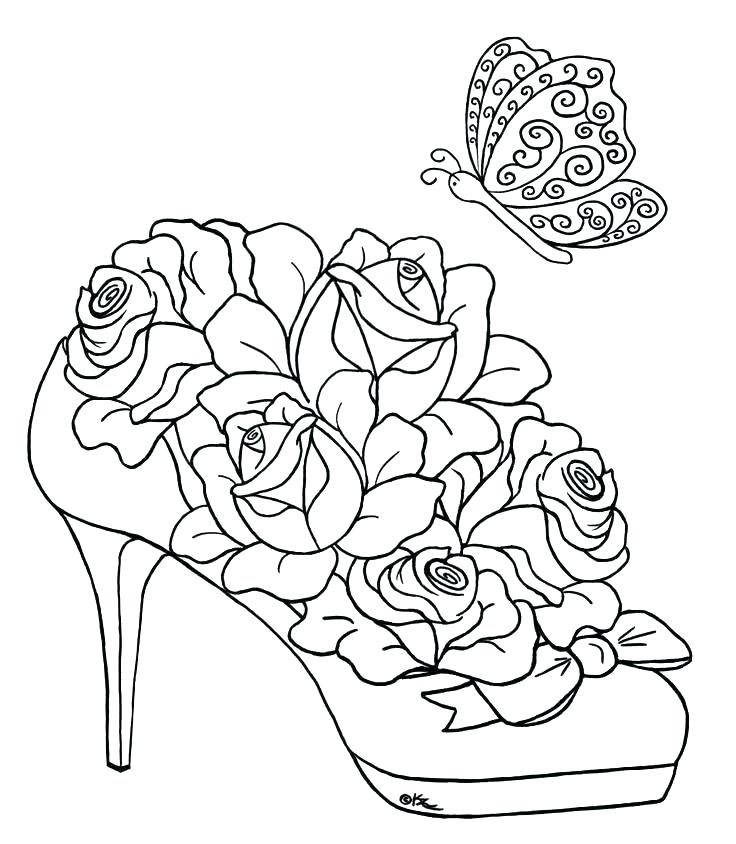 736x844 Coloring Pages Of Flowers And Hearts Coloring Book Roses Coloring