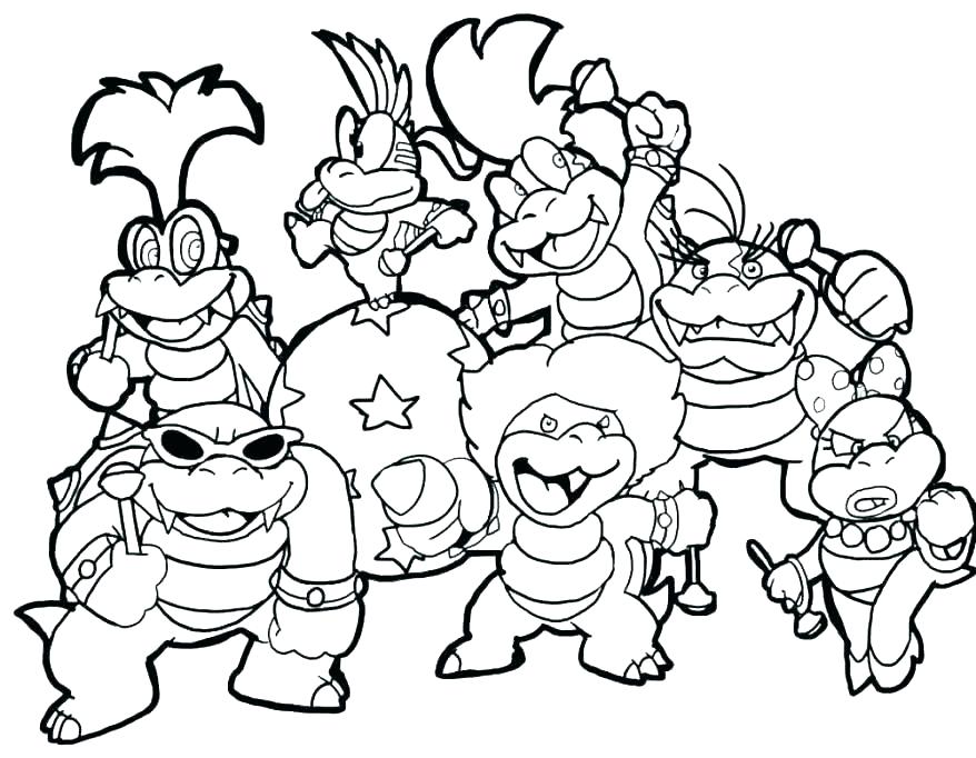 878x682 Super Mario Coloring Page Coloring Pages Super Bros Coloring Pages