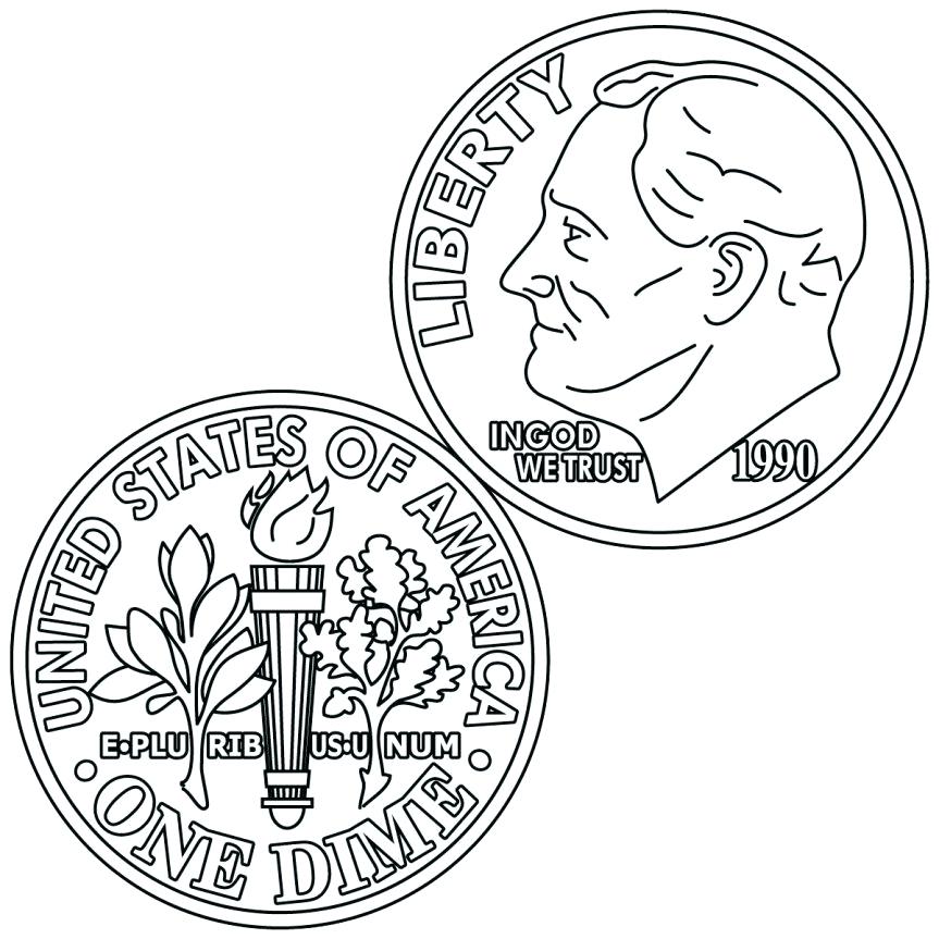 863x863 Play Money Coins Coloring Page Amazing Coin Coloring Page Fee