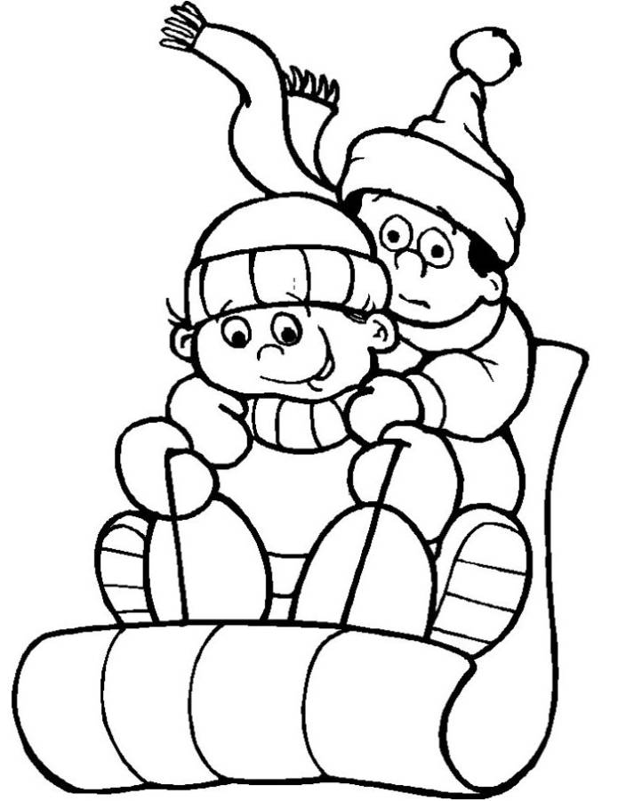 695x900 Winter Sledding Coloring Pages Download And Print For Free