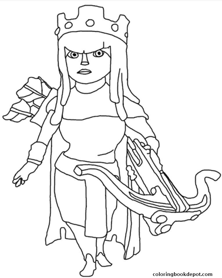 766x959 Archer Queen Clash Of Clans Coloring Pages Gallery Free Coloring