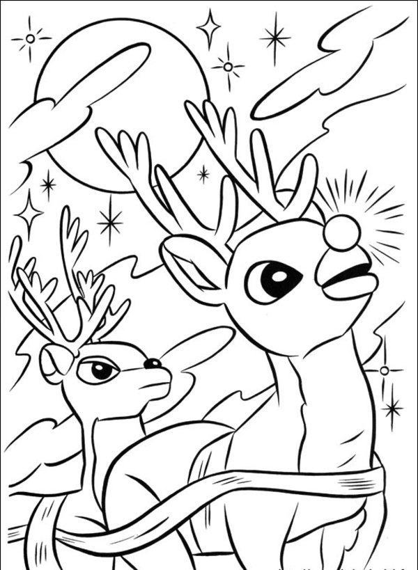 600x819 Christmas Reindeer Coloring Pages