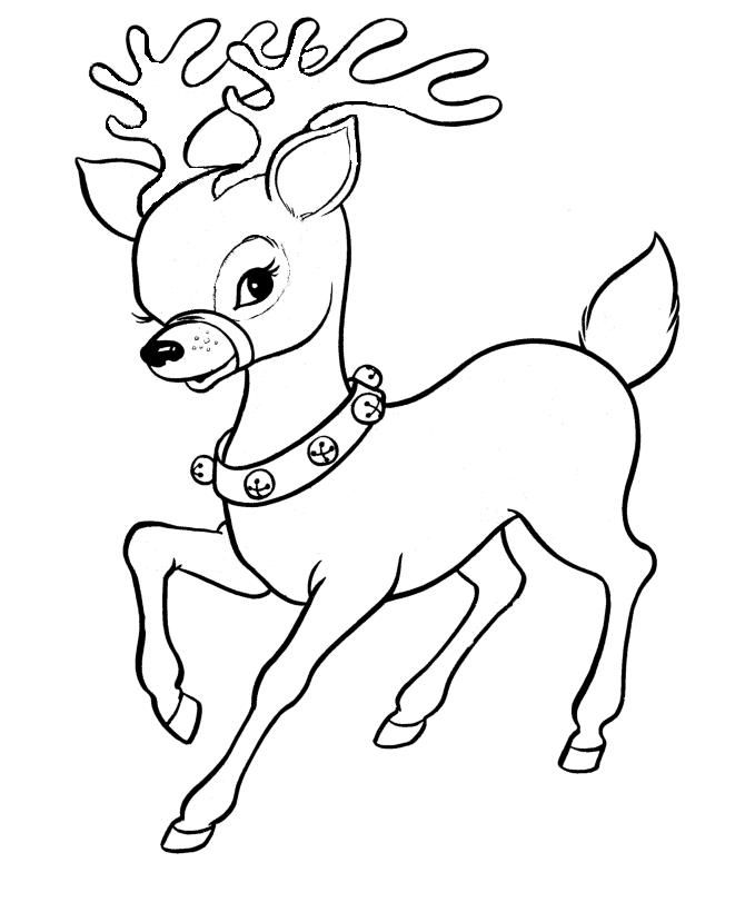 670x820 Cute Santa Reindeer Christmas Coloring Page Free Coloring Pages