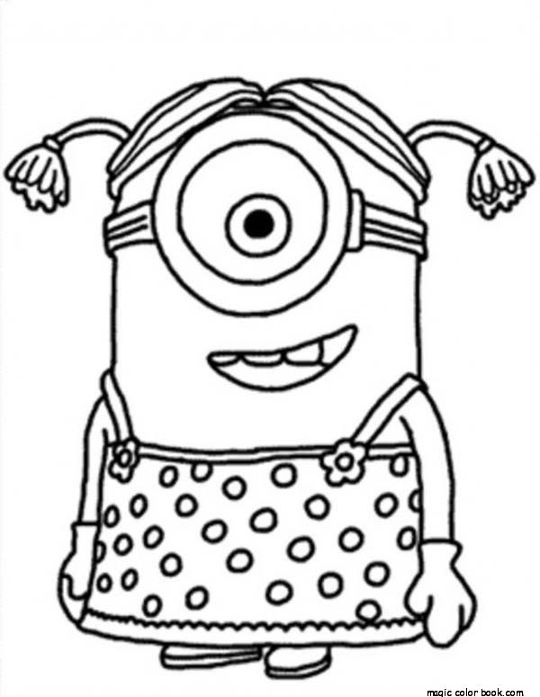 600x775 Minion Girls Coloring Pages Online Free Printable