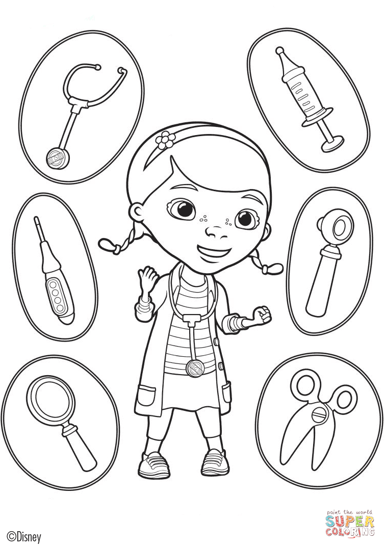 757x1077 Doc Mcstuffins Coloring Page Mcstuffins Pages Tools For Mcstuffin