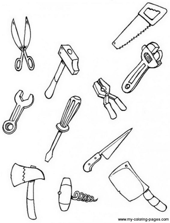 567x740 Construction Tools Coloring Pages