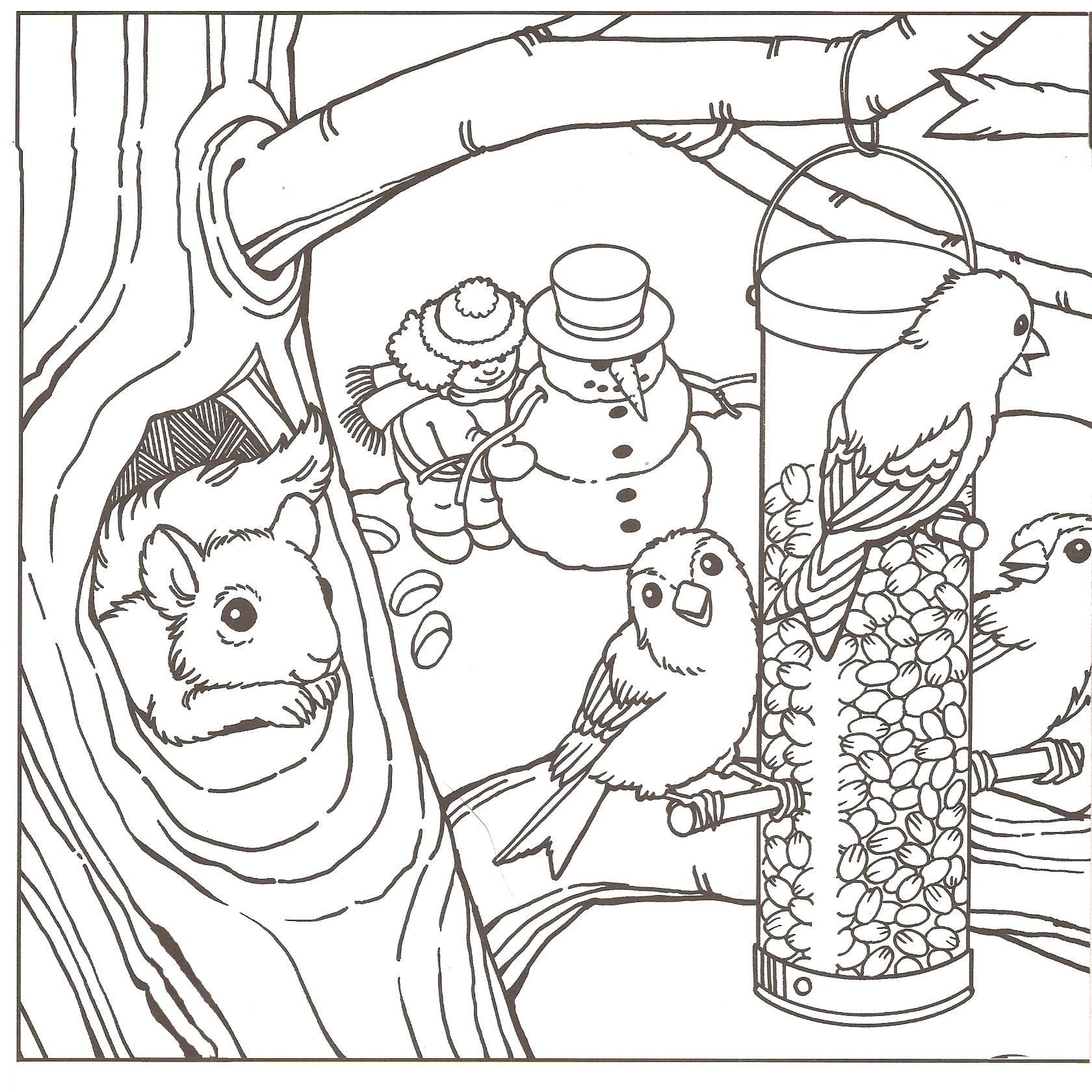 Free Coloring Pages Winter Scenes