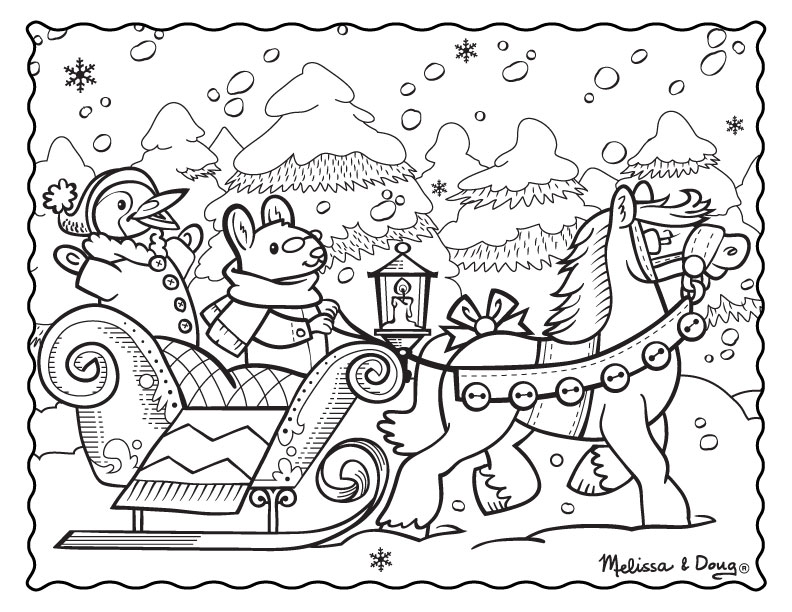 792x612 Winter Scene Coloring Sheets Free Printable