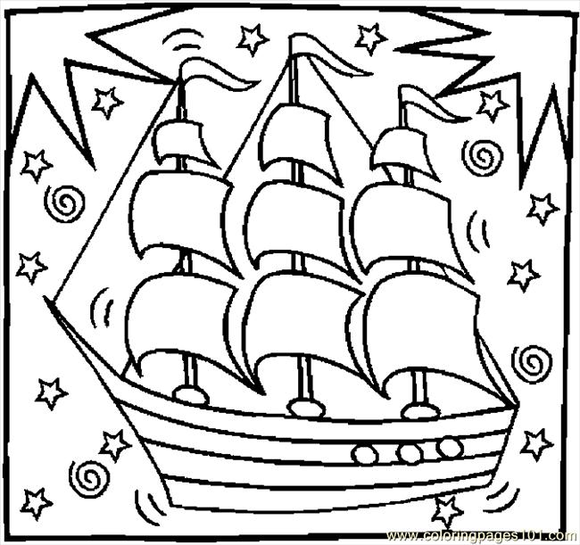 650x611 Ship 3 Coloring Page