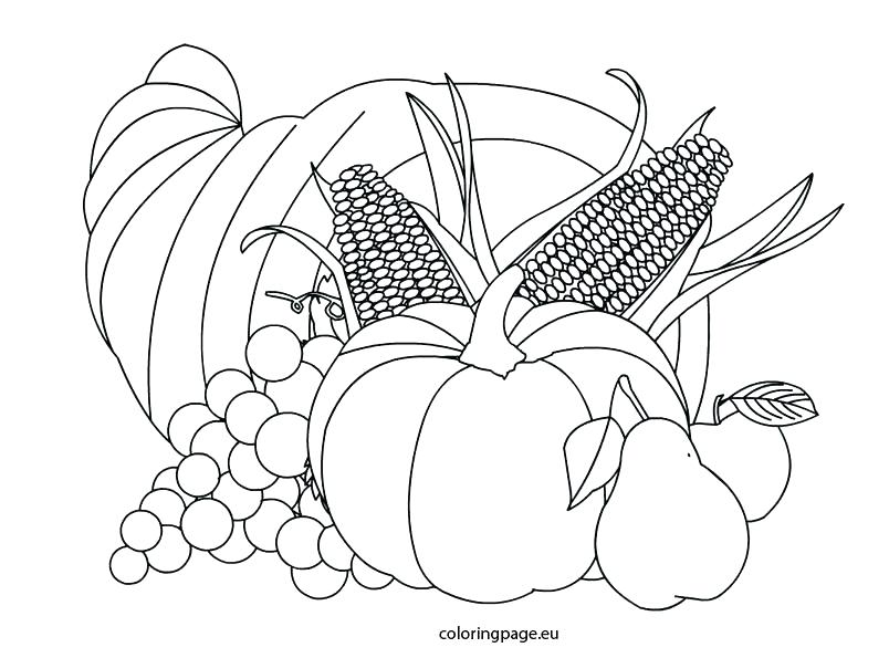 804x595 Cornucopia Coloring Pages Free Thanksgiving Empty Cornucopia