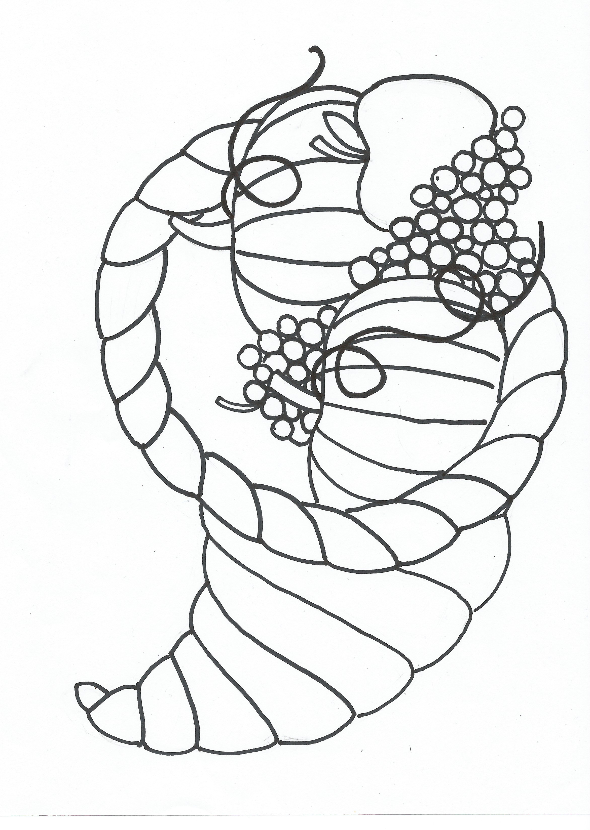 2344x3300 Cornucopia Clipart Printable