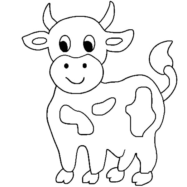 600x600 Cow Coloring Pages For Kids