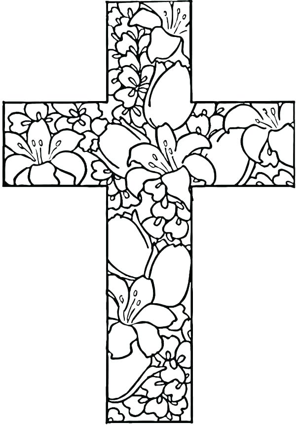 600x862 Coloring Pages Of Crosses Cross Outline Coloring Page Cross