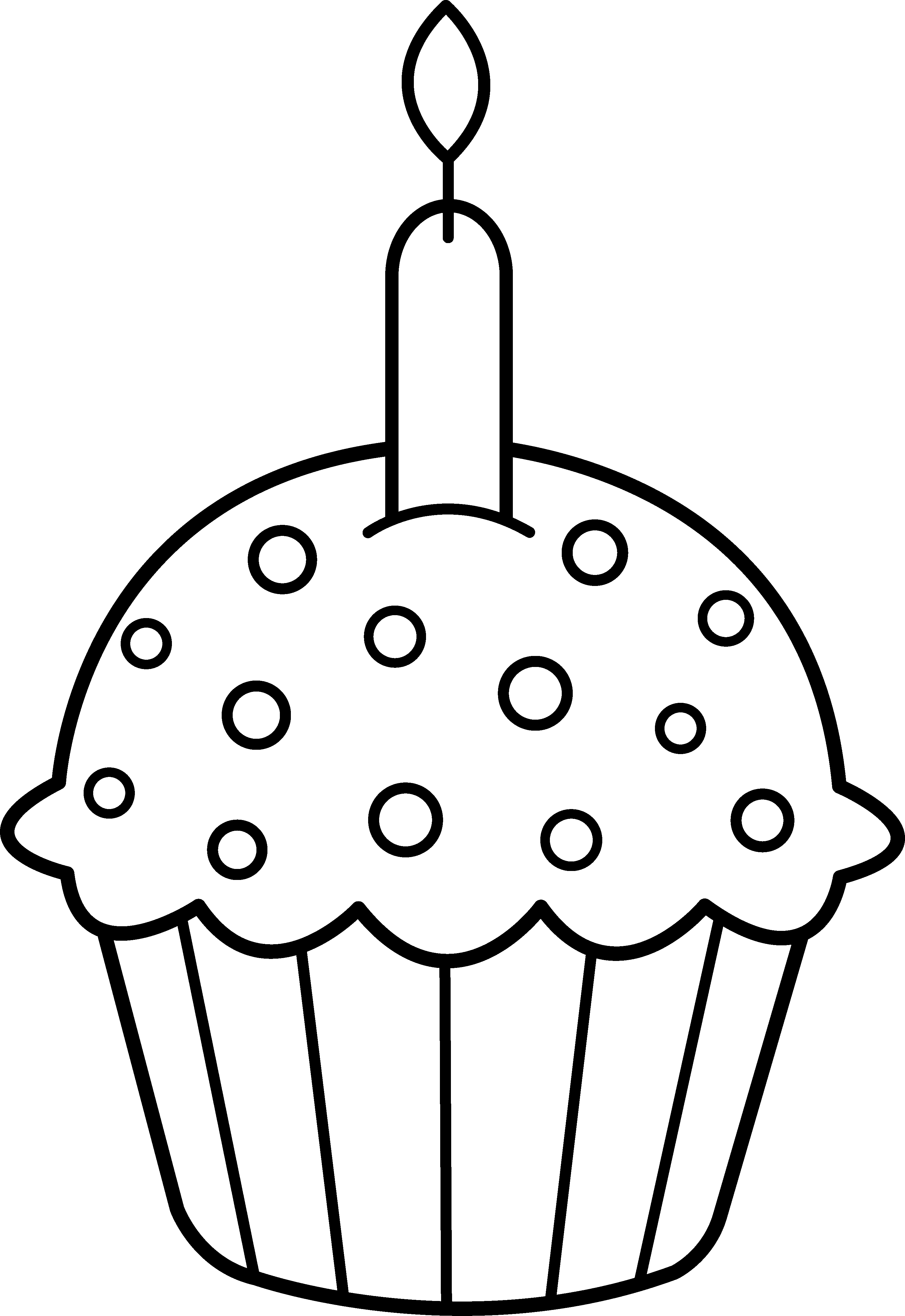 3127x4548 Gigantic Cupcake Coloring Pages To Print Birthday Page Free Sheets
