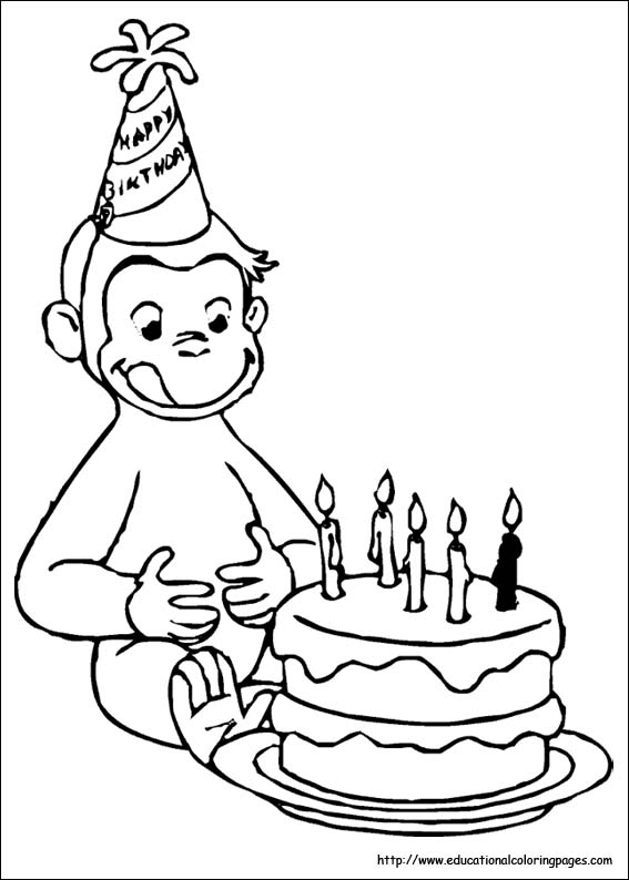 567x794 Curious George Coloring Page Happy Birthday Curious George