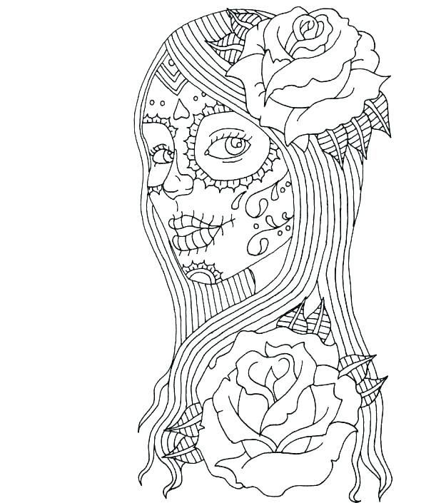 618x705 Day Of The Dead Coloring Pages Day Of The Dead Coloring Free