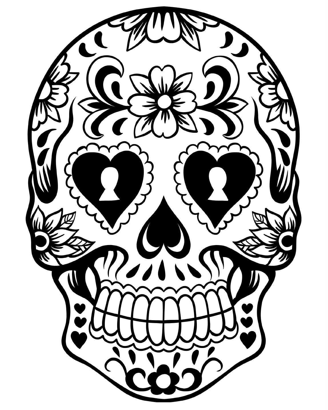 1148x1434 Skull Art Day Of The Dead Coloring Pages Free