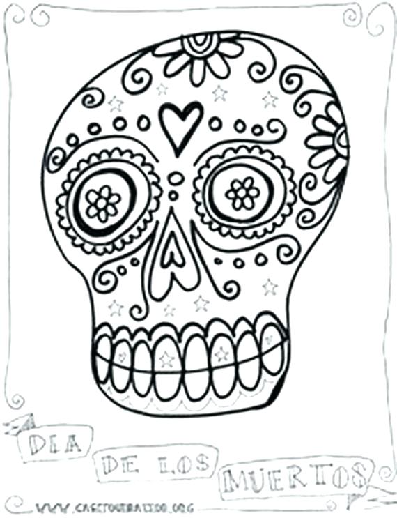570x743 Day Of The Dead Skeleton Coloring Pages