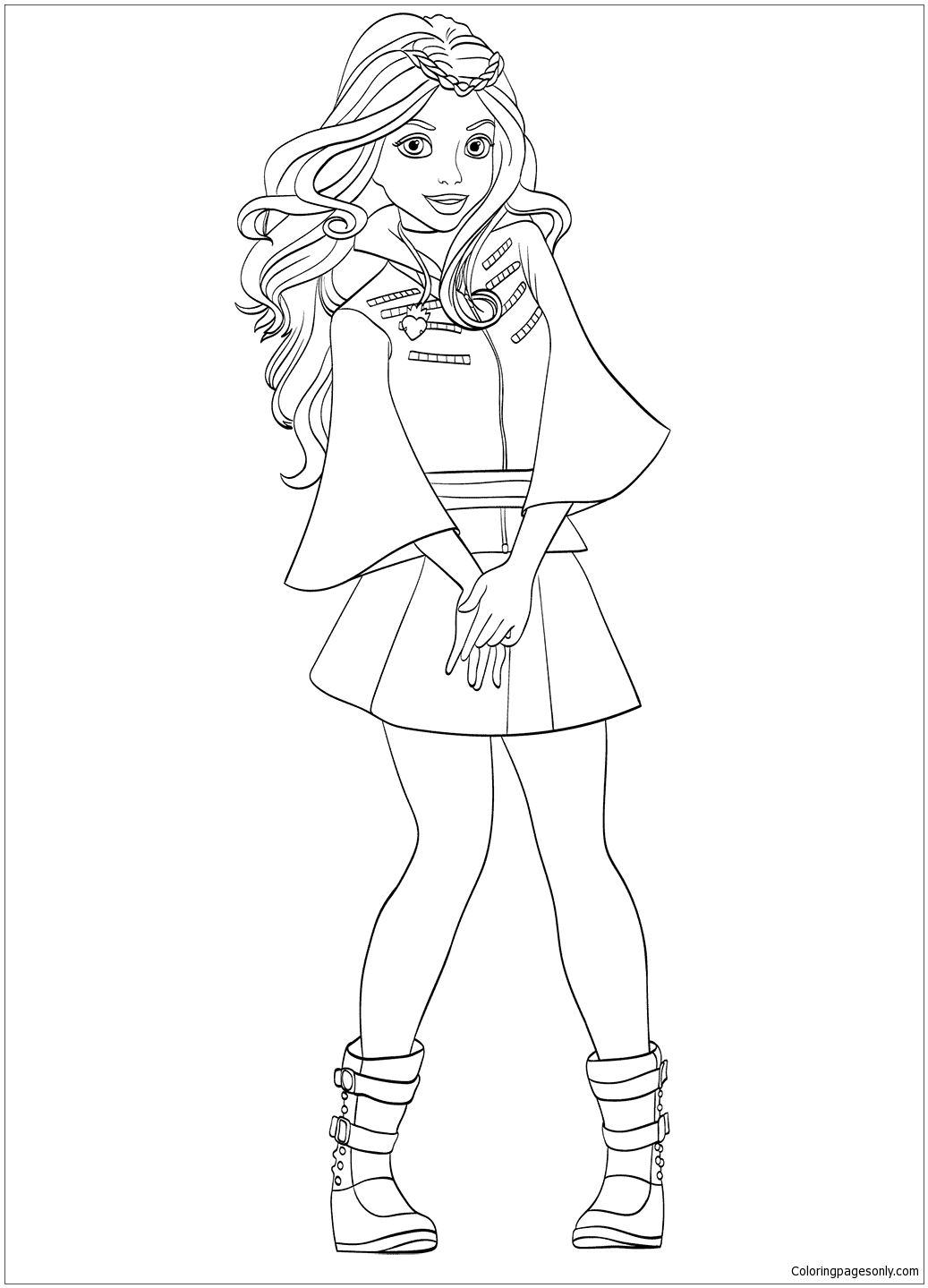 1037x1439 Imposing Ideas Descendants Coloring Pages Evie From Page Free