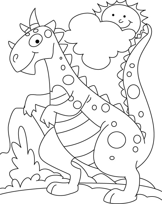560x708 Dinosuar In Park Coloring Pages Drawing Painting Sheets 8401