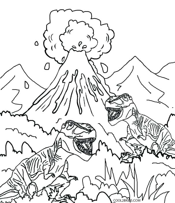 606x700 Printable Volcano Coloring Pages For Kids Volcano Dinosaur