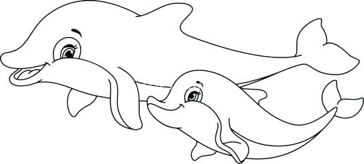 531x240 Dolphin Coloring Pages Printable Free Printable Dolphin Coloring