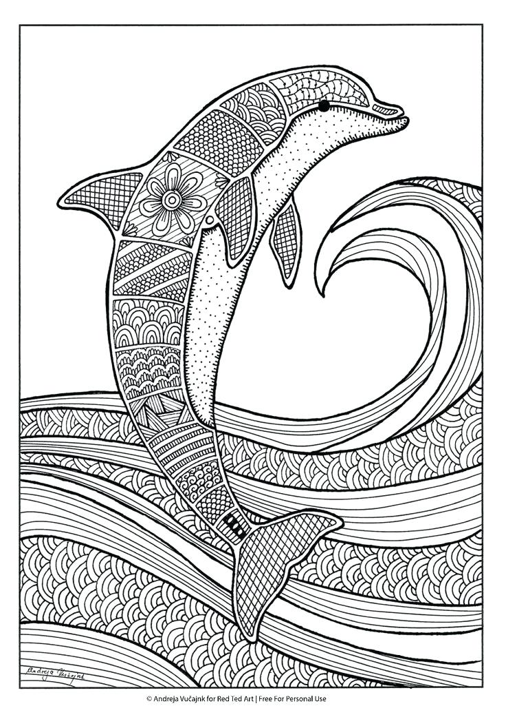 736x1041 Dolphin Coloring Pages Free Colouring Pages For Grown Ups Dolphins
