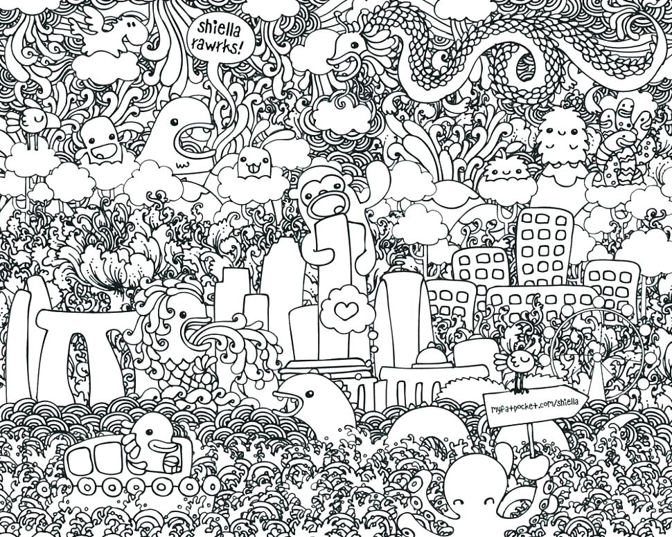 970x776 Printable Doodle Art Coloring Pages S Free Printable Lets Doodle