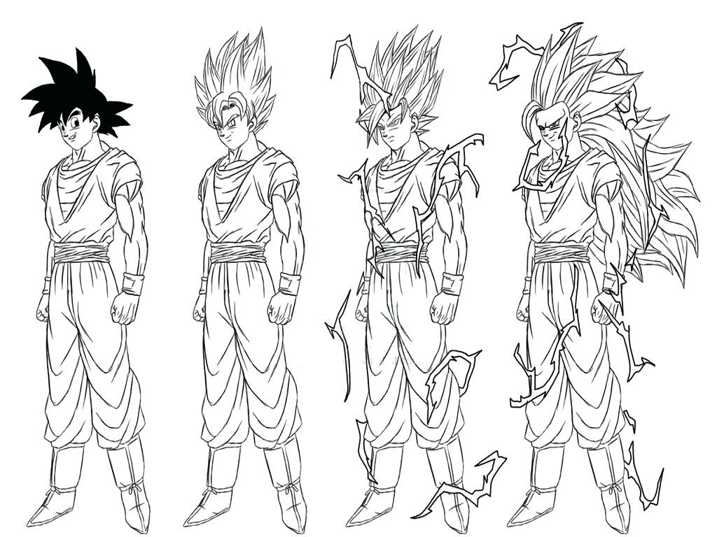 1024x768 Son Goku Dragon Ball Z Coloring Page Free Cool Pages Acpra