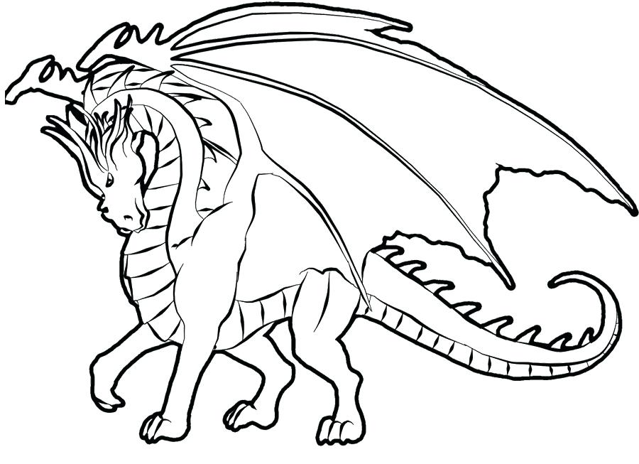 900x653 Printable Realistic Dragon Coloring Pages For Adults