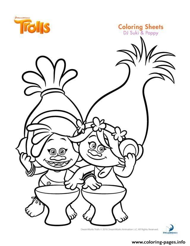 640x828 Print Dj Suki Poppy Trolls Coloring Pages Kids