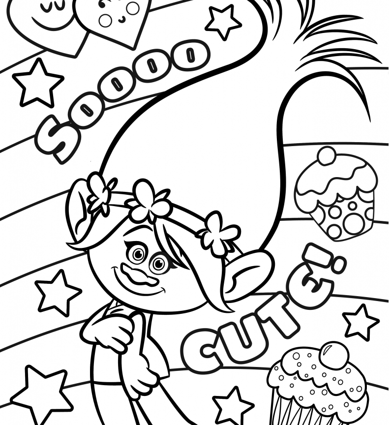 791x864 Branch Poppy From Trolls Coloring Page Free Printable Cartoons