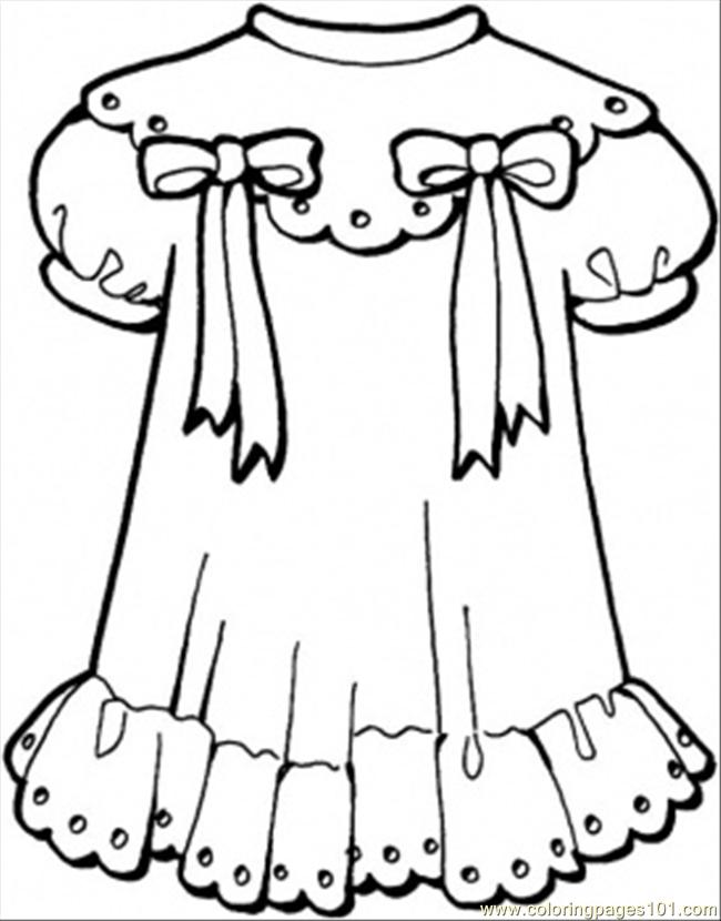 650x830 Dress Coloring Pictures Girly Dress Coloring Page Free Clothing