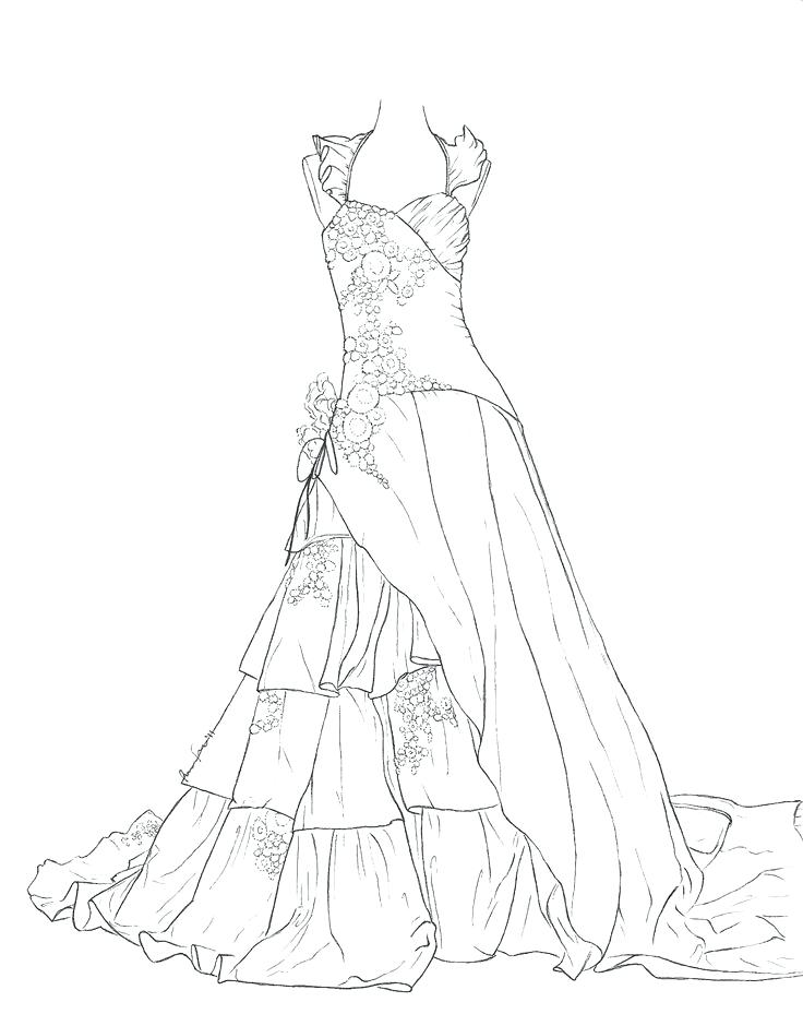 736x929 Dress Coloring Pages