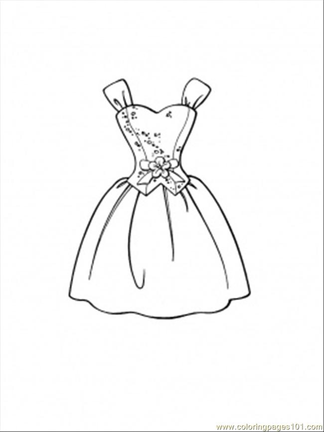 650x868 Beautiful Dress Coloring Page