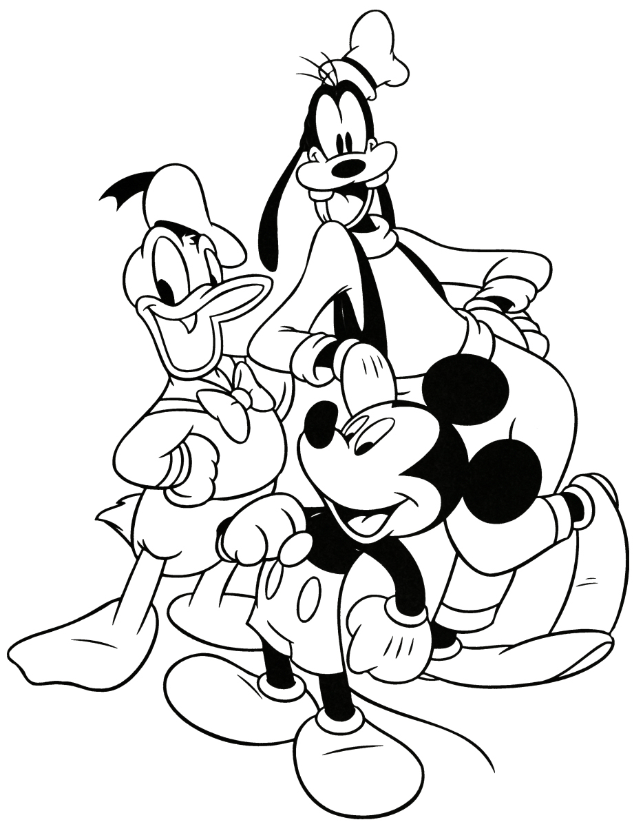 934x1206 Mickey Mouse Goofy And Donald Duck Coloring Pages Free Printable