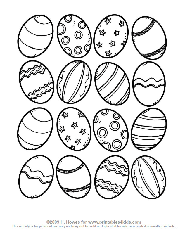 633x811 Easter Eggs Coloring Pages