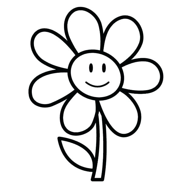 600x613 Simple Flower Coloring Pages Easy Flower Coloring Pages Kids Photo