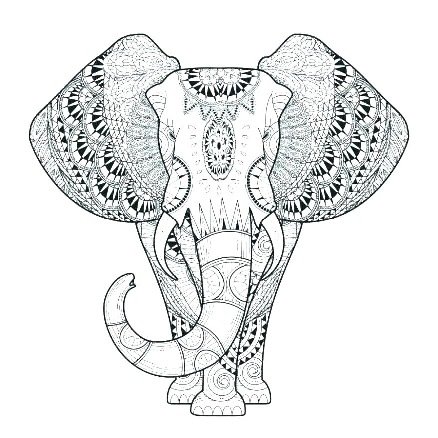 878x878 Elephant Adult Coloring Page Adult Coloring Pages Elephant Free