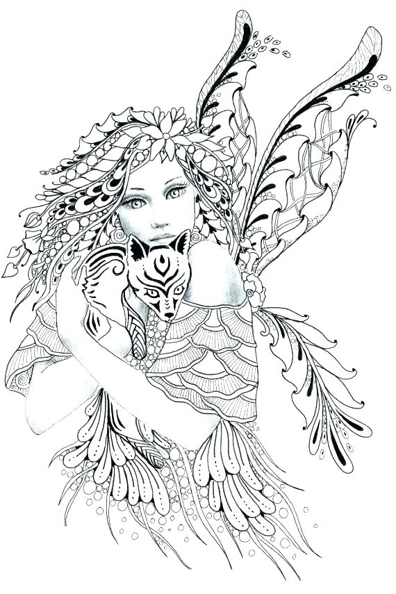 570x855 Free Fairy Coloring Pages For Adults Best Coloring Pages Images