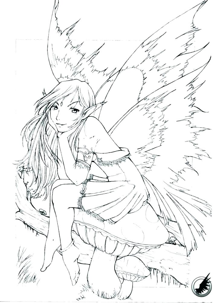 728x1002 Detailed Fairy Coloring Pages Adult Fairy Coloring Pages Free